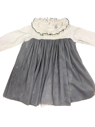 Petit Bateau Dress with bodysuit tied in, 6 months