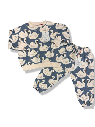 Konges Slojd Swan print sweat suit -new with tag, 2 years