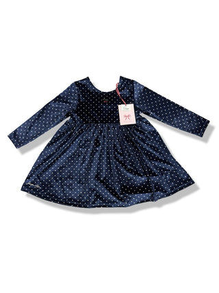 Konges Slojd Velour polka dot dress with bow -new with tag, 2 years