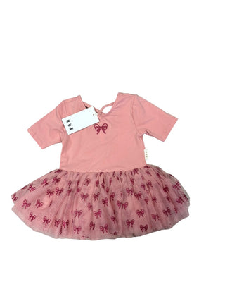 Hux Glitter bow tutu tulle dress, 12-18 months