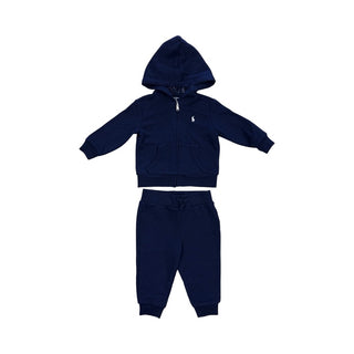 Ralph Lauren Navy full zip sweater shirt/pant set, 9 months
