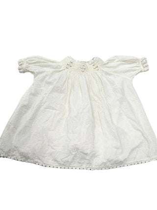 Noralee Smocked cream dress with embroidered florals, 2 years