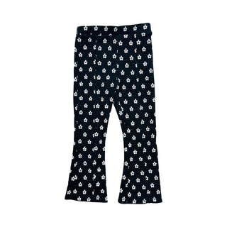 Zara Black w/white flowers flared leggings, 3 years