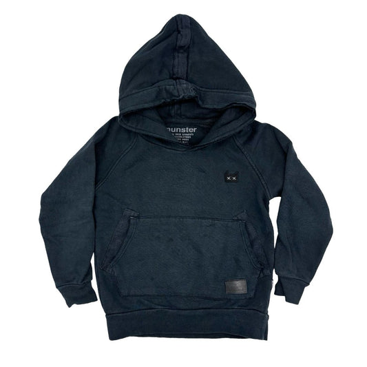 Munster black hooded sweatshirt w/small stain, 4 years