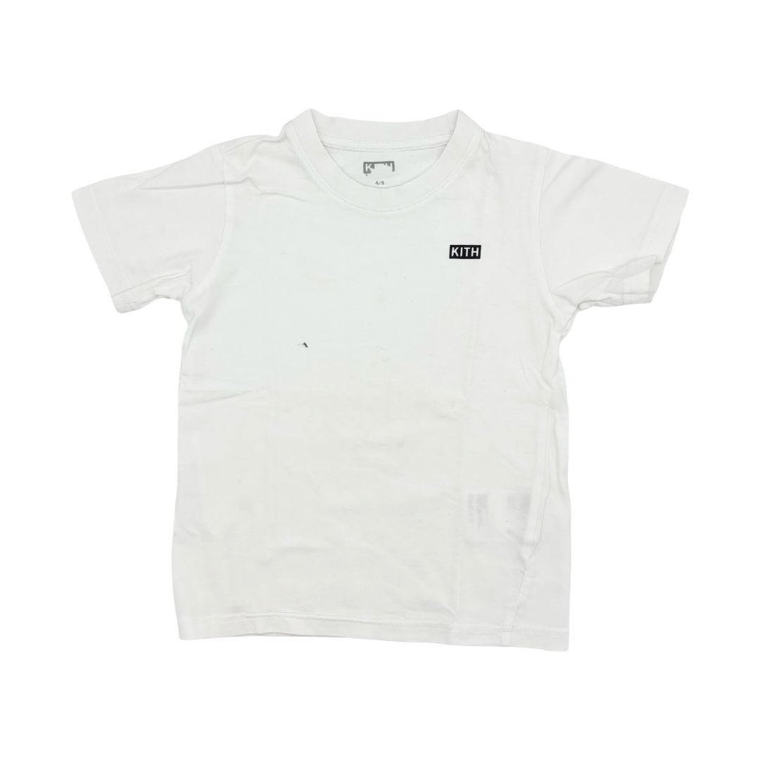 Kith white tshirt w/logo small stain, 4-5 years
