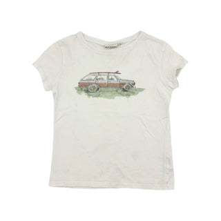 Arsene & Les Pipelettes white w/station wagon tshirt, 6 years