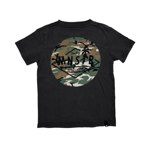 Munster black w/camo decal tshirt, 4 years