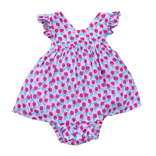 Egg New York Pink tulip dress onesie, 0-3 months