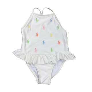Ralph Lauren White w/embroidered ponies swim suit, 9-12 months