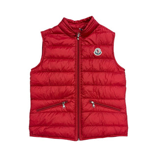 Moncler Red Gui down vest w/signature logo patch, 12 years