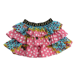 Versace Butterflies/polka dot printed tiered skirt, 6 years