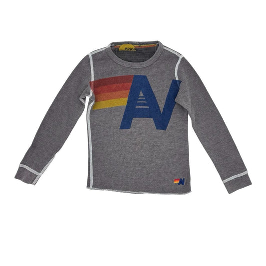 Aviator Nation grey waffle long sleeve, 4 years