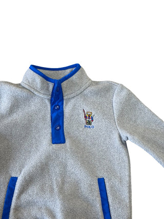 Ralph Lauren Quarter button fleece with bear, 24 months