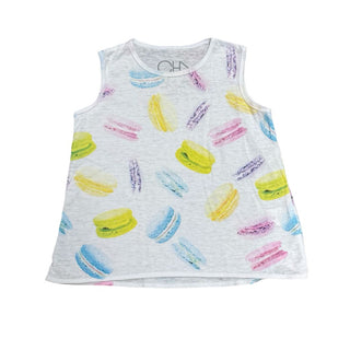 Chaser White Tank Top with Colourful Macarons, 2 years