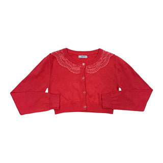 Mayoral Coral cardigan with lace trim, 8 years