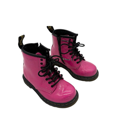 Dr. Martens pink gloss boots, 8 little kid
