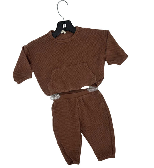 Quincy Mae Brown waffle set, 3-6 months