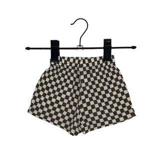 Churros Brown checkered shorts, Xs