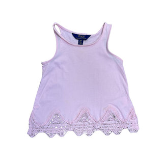 Ralph Lauren Pink Tank Top with Lace on Bottom, 3 years