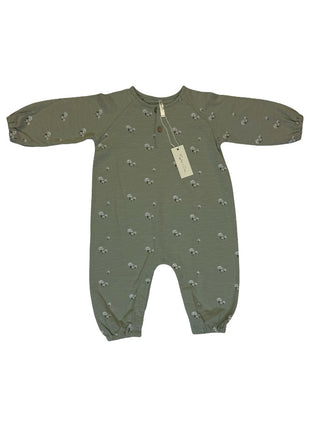 Rylee + Cru Henley jumpsuit mushroom sage - new with tag, 6-12 months
