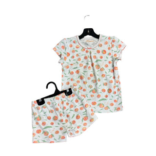 Petidoux White Short Pyjama Set with Peach Design, 8 years