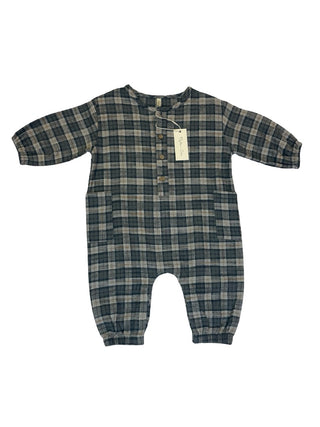 Rylee + Cru Relaxed woven jumpsuit winter plaid - new with tag, 6-12 months