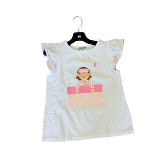 Jacadi White T-Shirt with Sleeping Girl Graphic, 10 years