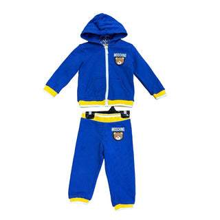 Moschino blue w/yellow sweat set, 12-18 months
