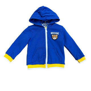 Moschino blue w/yellow sweat set, 12-18 months