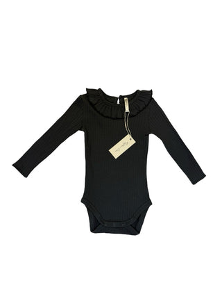 Rylee + Cru Ruffle collar midnight blue bodysuit - new with tag, 6-12 months