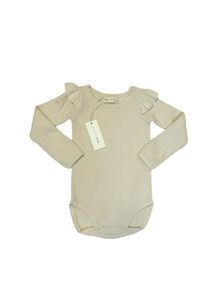 Rylee + Cru Shoulder ruffle cream bodysuit - new with tag, 6-12 months