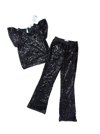 H&M black sequin set, 7-8 years