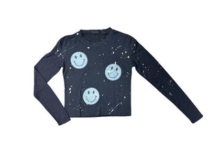 Firehouse smiley face black longsleeve, small