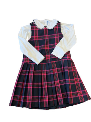 Jacadi Checked dress with collaredlong sleeve, 8 years