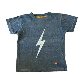 Aviator Nation Charcoal grey lightning bolt tshirt, 4 years