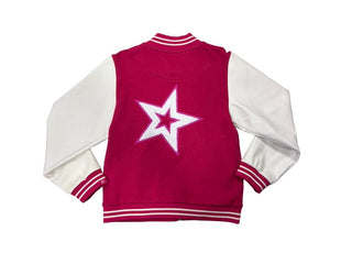 american girl pink varsity bomber jacket, 7/8 years