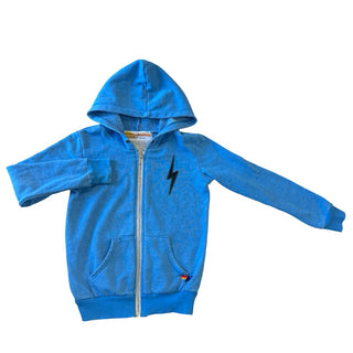 Aviator Nation Blue lightning bolt full zip hoody, 6 years