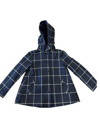 Jacadi Checked wool navy coat, 8 years