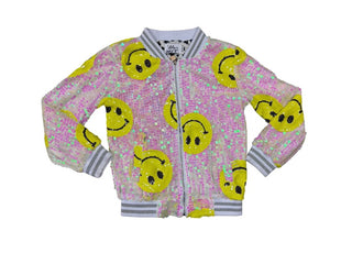 Lola & The Boys sequin bomber with smiley faces, 8 years