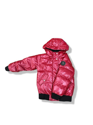 WoodPecker Red Puffer Jacket with logo, 2/3