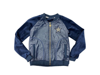 like flo navy varsity jacket, 8 years