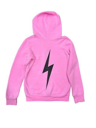 Aviator Nation Pink Zip Up Hoodie with Lightning Bolts, 10 years