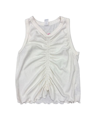 Old Navy white tank with ruching, medium (8 years)