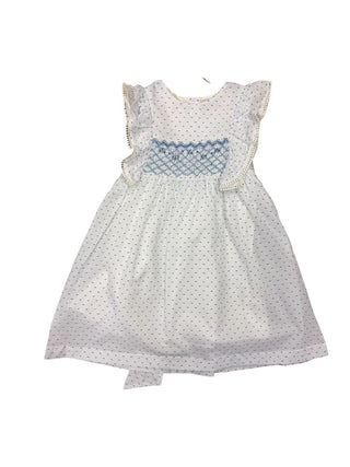 phlona white dress with blue detailing, 8 years