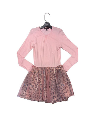 Imoga pink dress with cheetah print tutu, 7 years