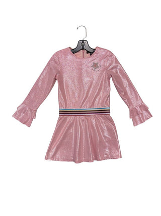 Imoga pink dress with multicoloured belt and star, 6 years