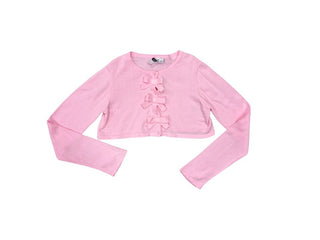 Janie and Jack Light Pink Bolero Cardigan with Bow Details, 8 years