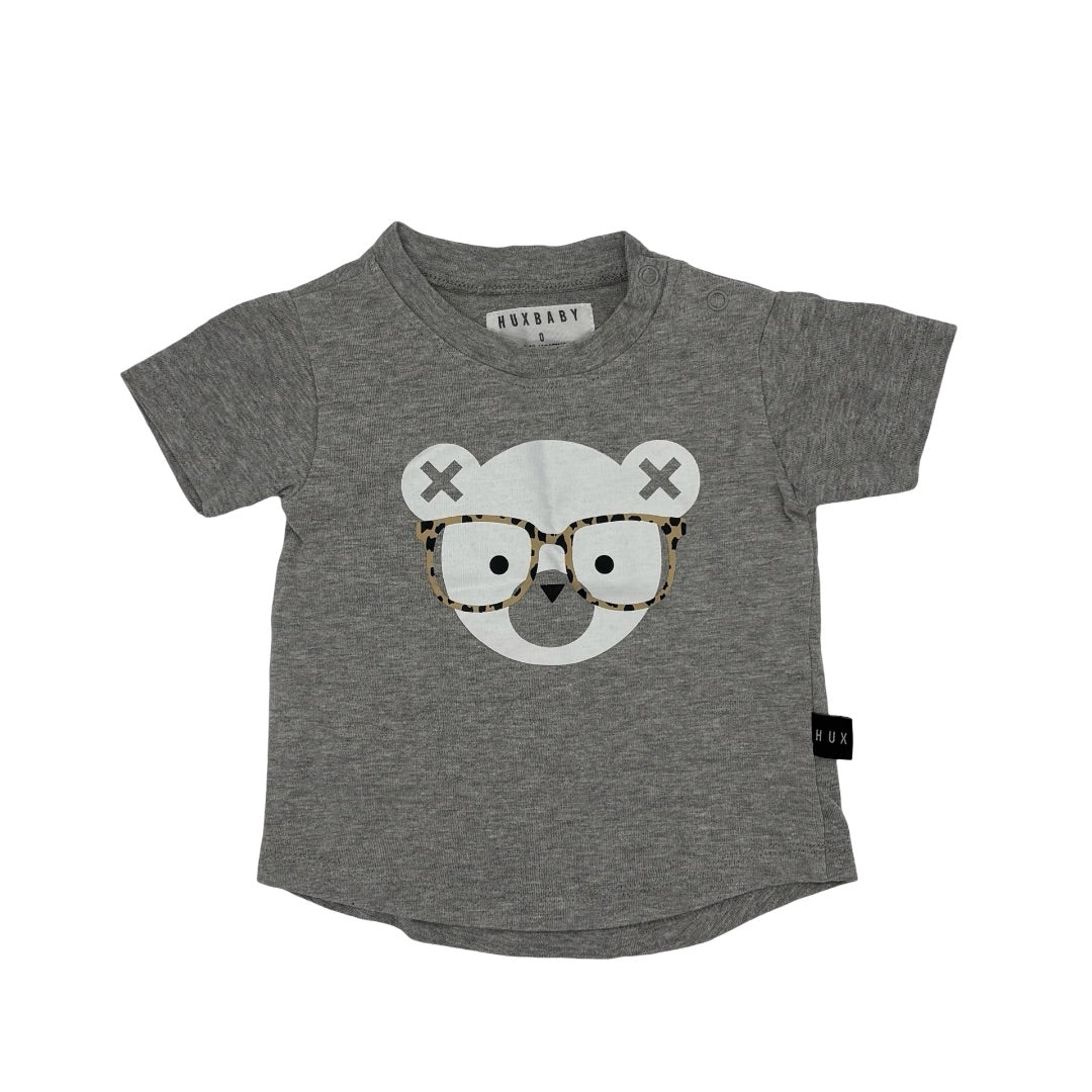 Hux Grey bear tshirt, 6-12 months