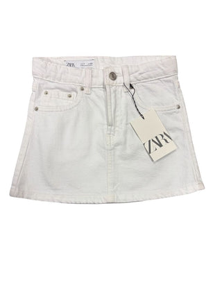 Zara White Denim Skirt - New With Tags, 7 years