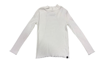 Deux Par Deux White Turtleneck with Lettuce Hem , 8 years